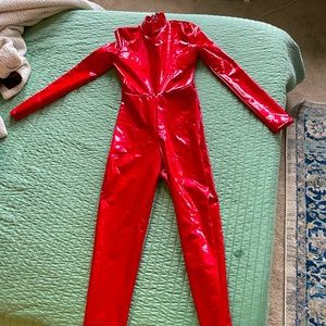 Red vinyl jumpsuit/catsuit Britney Spears